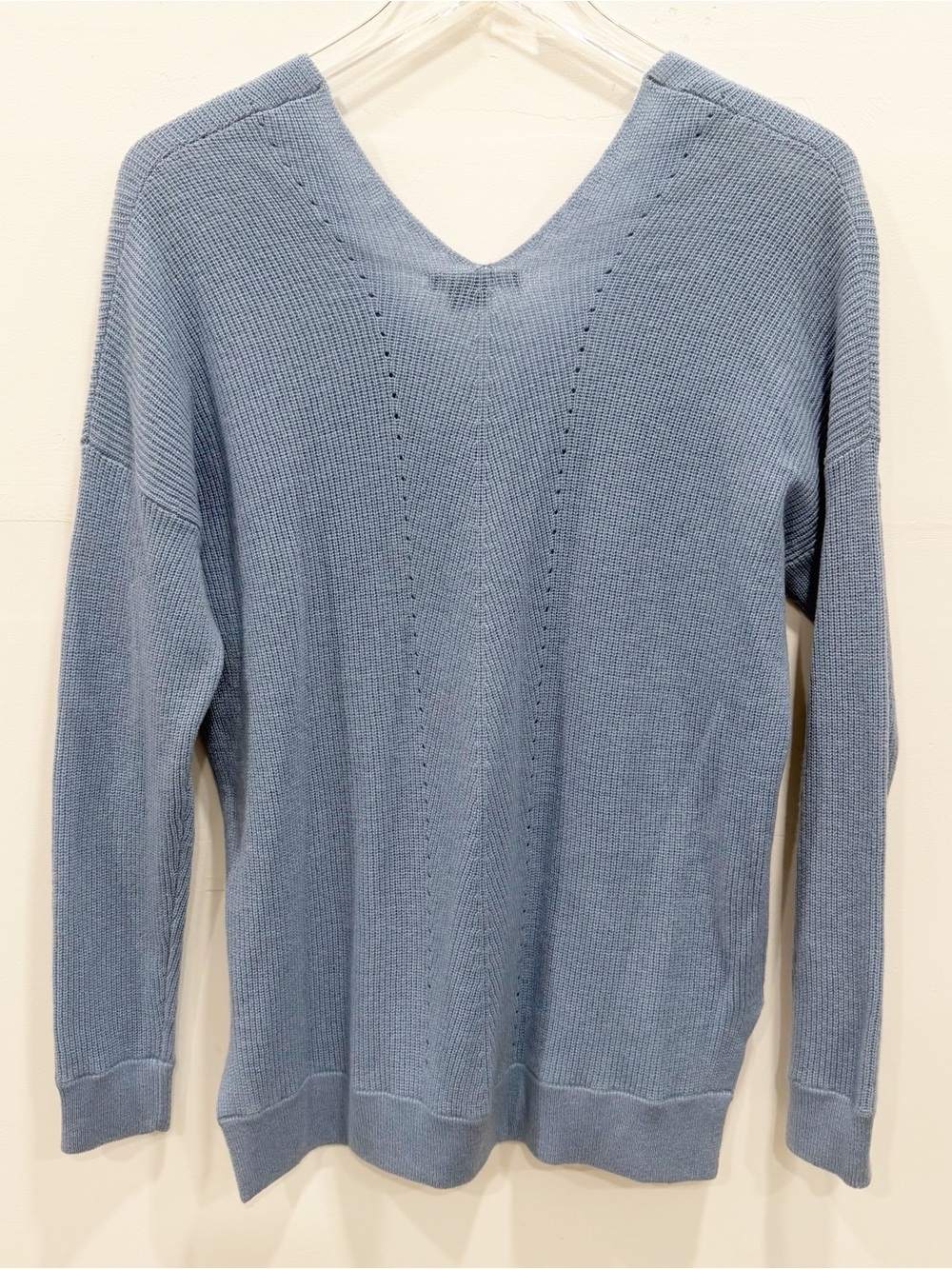 Vince Cashmere Sweater V-Neck Lightweight Knit Light Blue X-Small - Picture 6 of 7